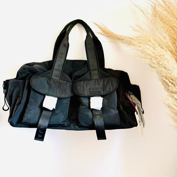 2 NEW PAJAR CANADA Black Nylon Ripstop Backpack Travel Weekender Duffel Bag Set - Picture 3 of 16